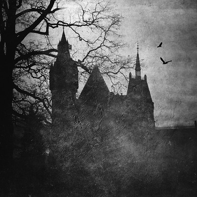 a scary castle photographed on a misty night... is it the Larkhill estate?